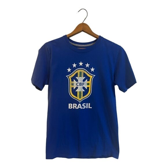 Nike Other - Nike Tee Shirt Brasil Regular Fit Blue White Yellow Small Short Sleeves